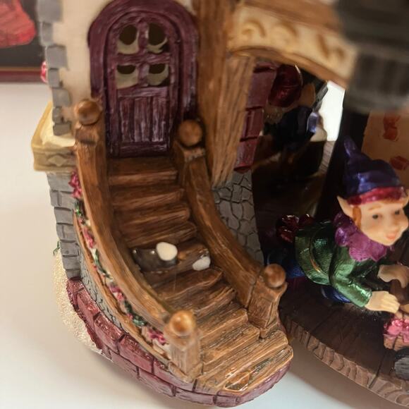 VTG Snow Globe Lights Up Musical Rotating Base Snow Blows Santa's List Large 10" - Picture 3 of 12